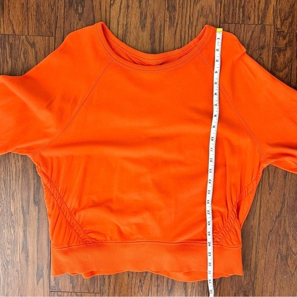 Athleta Orange Comfy Casual Pullover Crewneck Synched Back Sweatshirt Large - Picture 14 of 16